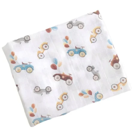 Дитяча муслінова пелюшка для новонародженого 80х90 см або 100х120 см Біла в золоту краплинку