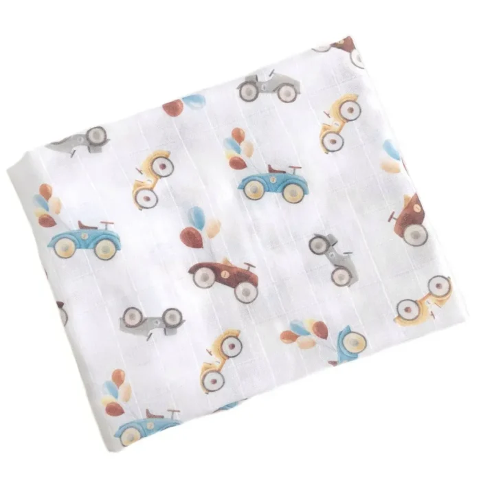 1 Дитяча муслінова пелюшка для новонародженого 80х90 см або 100х120 см Біла в золоту краплинку - Зображення 1