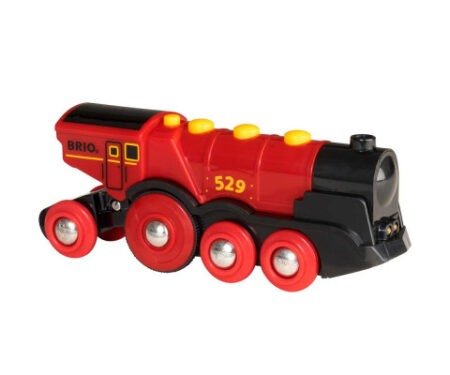 Могутній червоний локомотив BRIO на батарейках (33592)