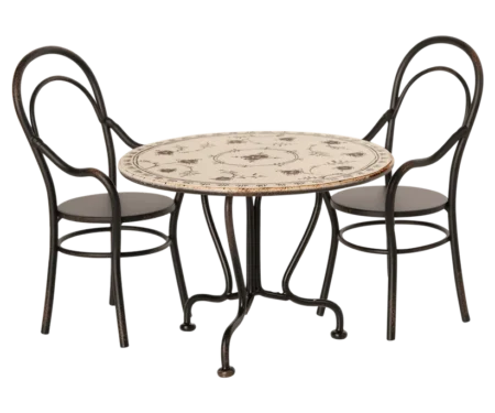 Аксесуари для ляльок - обідній стіл з 2 стільцями