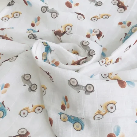 Дитяча муслінова пелюшка для новонародженого 80х90 см або 100х120 см Біла в золоту краплинку - Зображення 2