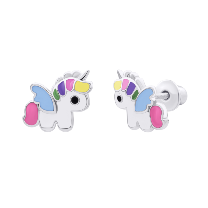 Сережки Єдиноріг кольоровий - Зображення 1