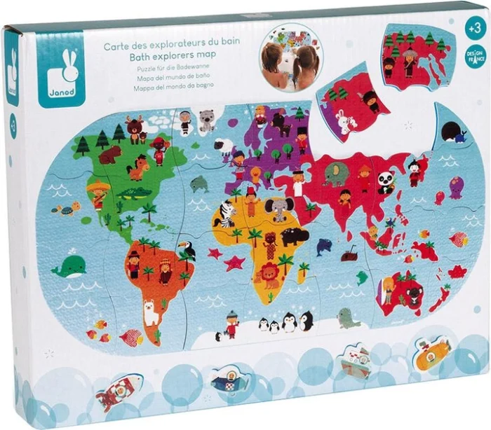 Іграшка для купання Janod Пазл Карта світу J04719 - Зображення 1