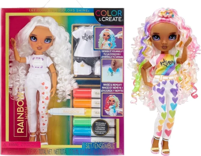 Лялька Rainbow High Color & Create Fashion Doll- Purple Eyes - Зображення 2