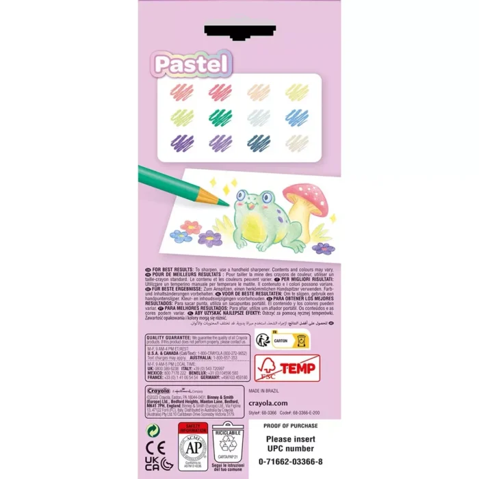 Набір пастельних  кольорових олівців, 12 шт - Зображення 3