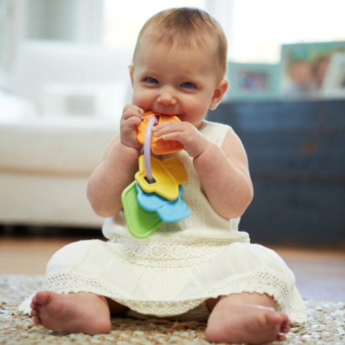 Стартовий набір дитячих іграшок (перші ключі, пірамідка-стаканчики, слон) - Зображення 3