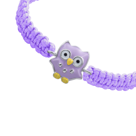 Браслет плетений Сова Фіолетовий - Зображення 2