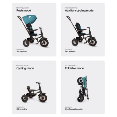 Велосипед складаний триколісний дитячий Rito Rubber Black (0686268624600) - Зображення 3