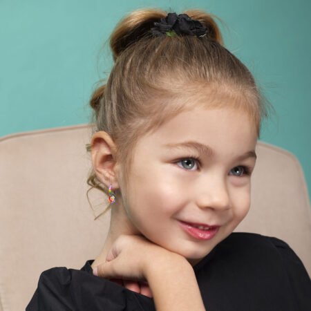 Сережки з підвісами Троянда кольорова 12х12 веселка - Зображення 2