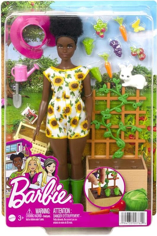 Barbie doll + garden accessories