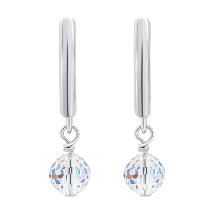 Сережки з підвісами Кришталик багатобарвний - Зображення 1