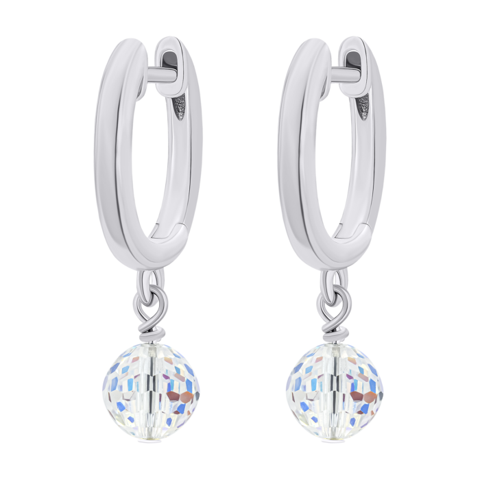 Сережки з підвісами Кришталик багатобарвний - Зображення 3