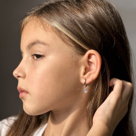 Сережки з підвісами Кришталик багатобарвний - Зображення 4