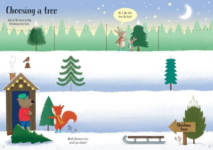 Книга з завданнями SPARKLY CHRISTMAS TREES STICKER BOOK - Зображення 2