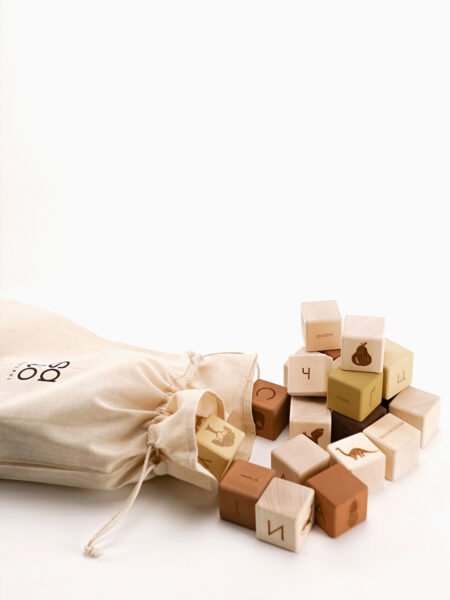 КУБИКИ УКРАЇНСЬКИЙ АЛФАВІТ / ОЛИВКОВИЙ - Зображення 4