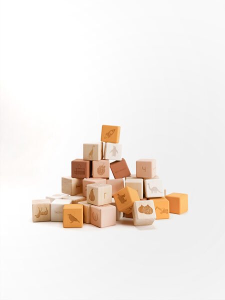 КУБИКИ УКРАЇНСЬКИЙ АЛФАВІТ / РОЖЕВО-ГІРЧИЧНИЙ - Зображення 2