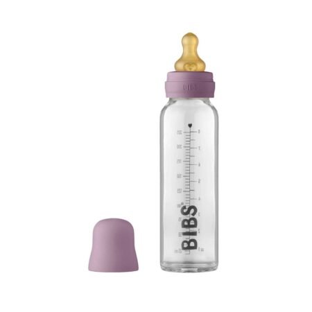 Скляна пляшечка для годування  5014300 BIBS Baby Glass Bottle Complete Set Latex 225ml Mauve
