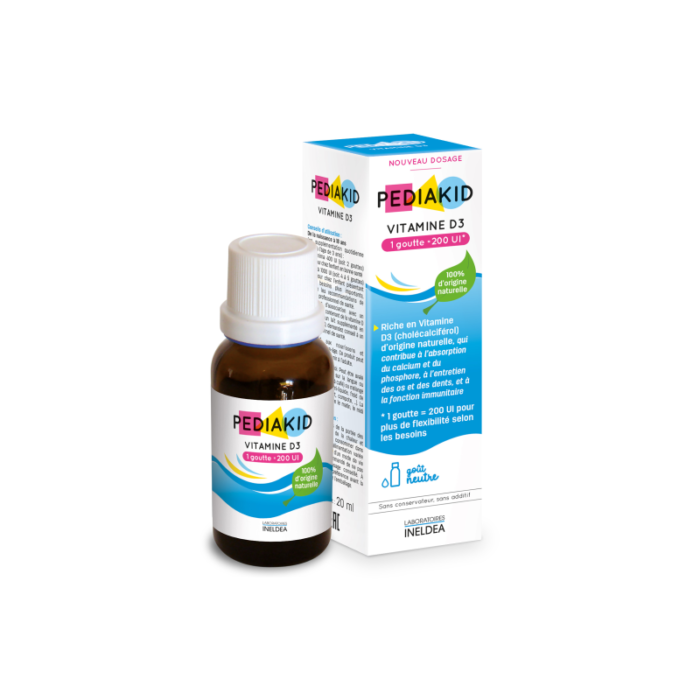 PEDIAKIT Краплі ВІТАМІН D3,20мл - допомога у засвоєнні кальцію та магнію а також імунітет - Зображення 1