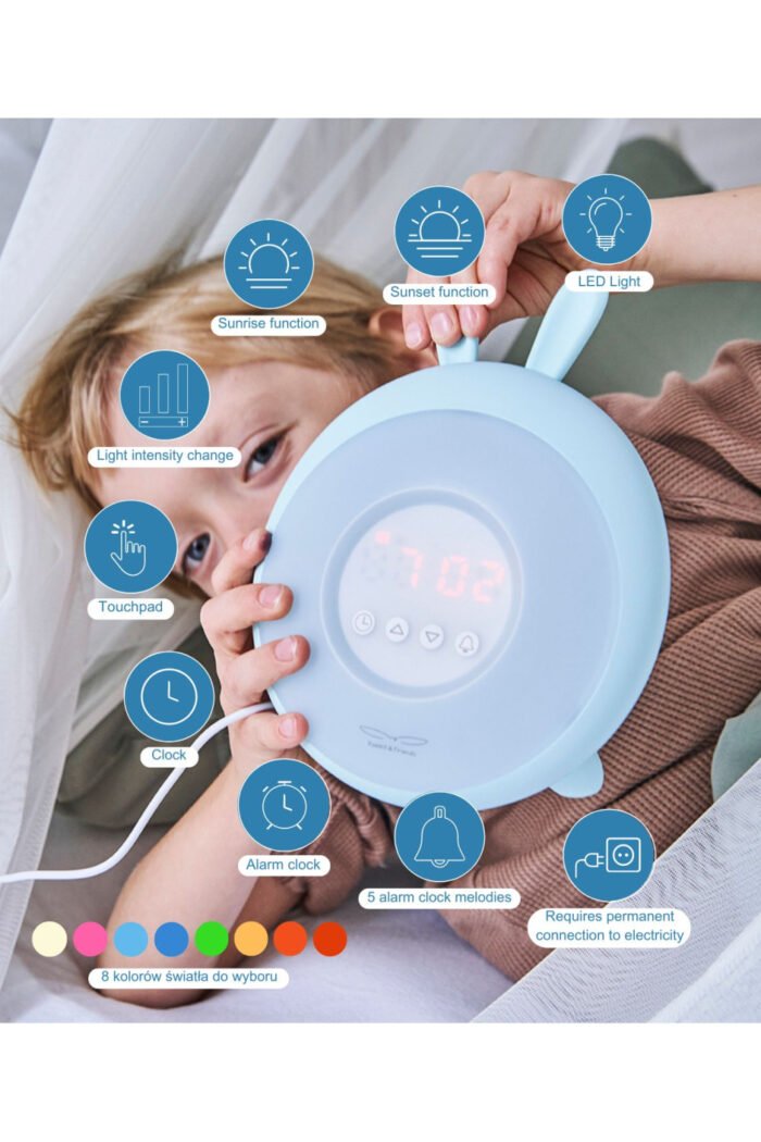 Лампа-будильник *Зайчик* блакитний - Зображення 5