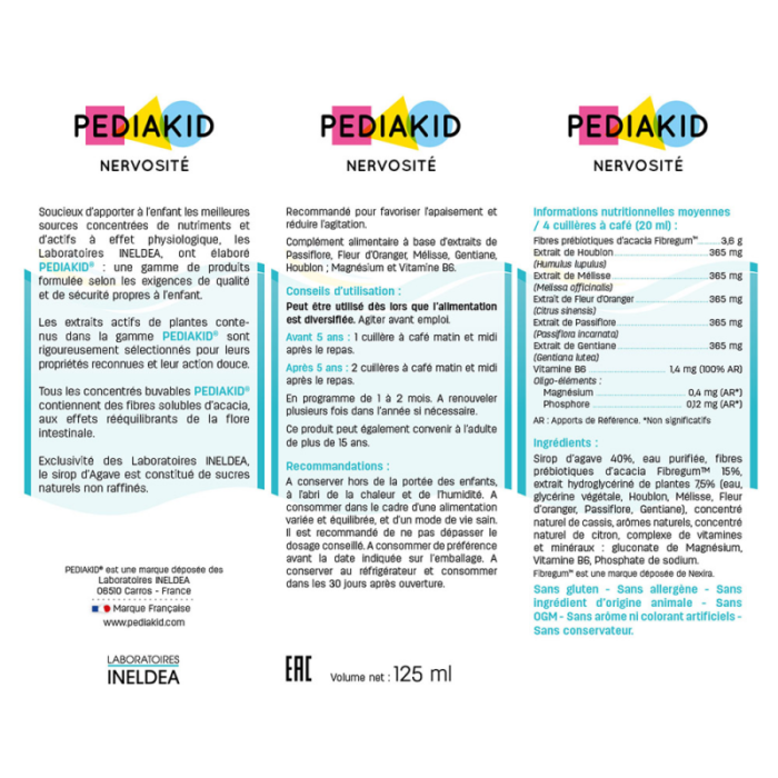 ПЕДІАКІД СИРОП НЕРВОЗНІСТЬ, 125МЛ. - Зображення 2