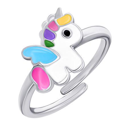 Каблучка Єдиноріг кольоровий з різнобарвною емаллю - Зображення 2