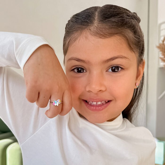 Каблучка Єдиноріг кольоровий з різнобарвною емаллю - Зображення 3