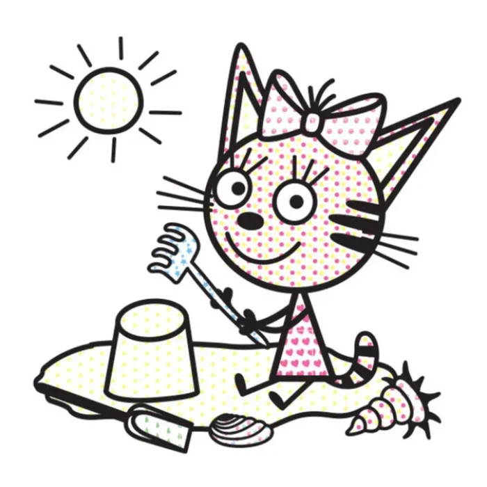 Кольоровий БУЛЬ. Три коти. На природі - Зображення 2