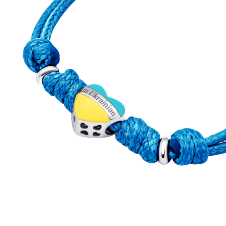 Браслет на шнурку Я – українець (I'm Ukrainian) із серцем із жовто-блакитною емаллю - Зображення 3