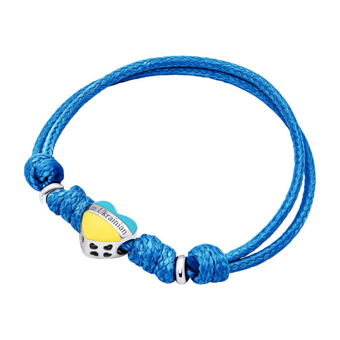Браслет на шнурку Я – українець (I'm Ukrainian) із серцем із жовто-блакитною емаллю - Зображення 2