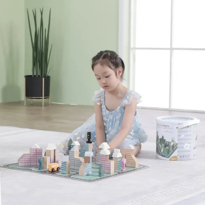 Дерев'яний ігровий набір Viga Toys PolarB Місто, 56 ел. (44040) - Зображення 2