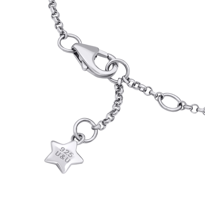 Браслет на ланцюжку Ромашка кольорова з різнобарвною емаллю та фіанітами - Зображення 4