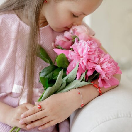 Браслет на шнурку Серденько з червоною емаллю та фіанітом - Зображення 4