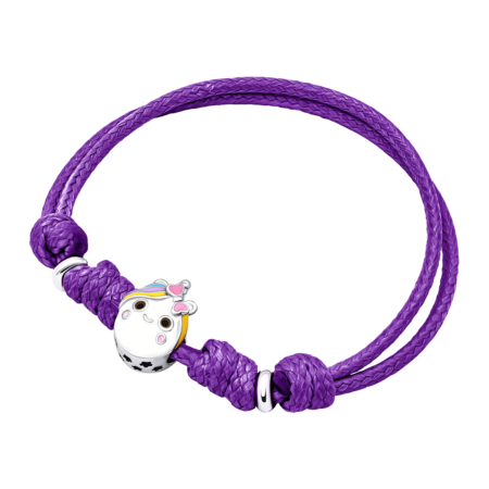 Браслет на шнурку Єдиноріжка з різнобарвною емаллю - Зображення 3