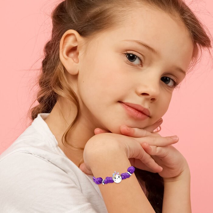 Браслет на шнурку Єдиноріжка з різнобарвною емаллю - Зображення 4