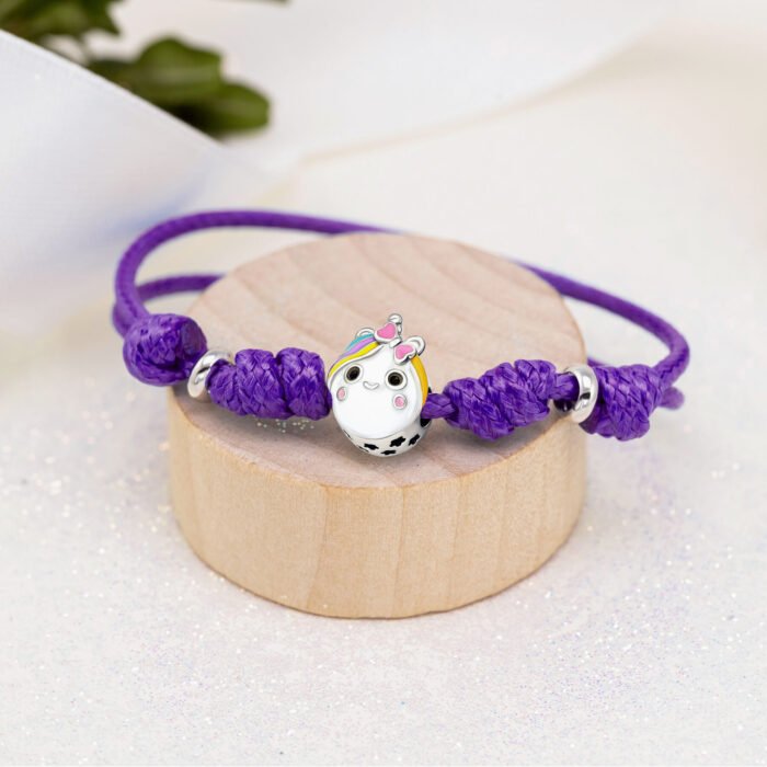 Браслет на шнурку Єдиноріжка з різнобарвною емаллю - Зображення 5