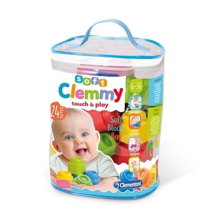 Іграшка конструктор Clementoni *Soft Blocks in Bag*, серія *Soft Clemmy*, 24 деталей