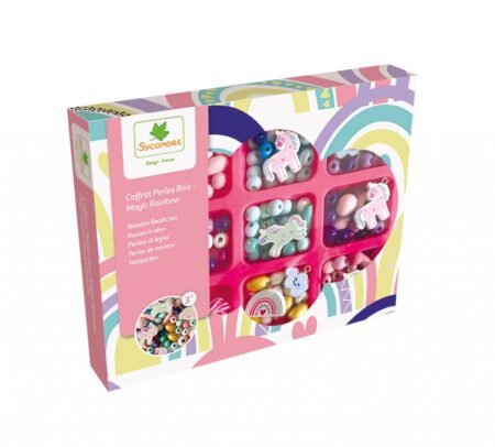 Скринька дерев'яних намистин SYCOMORE чарівна веселка