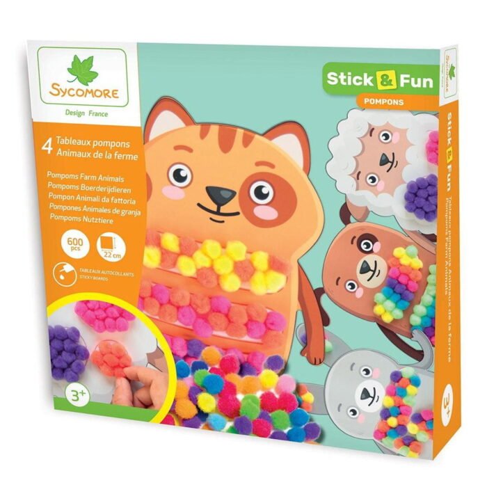 Картини з помпонами SYCOMORE фермерські тварини - Зображення 1