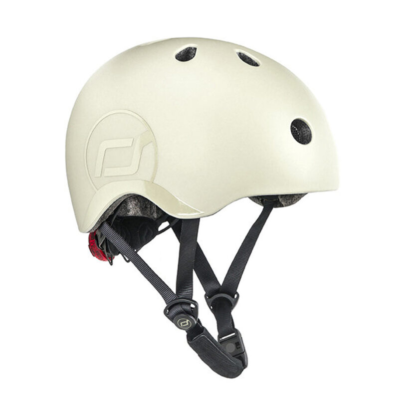 Шолом захисний дитячий Scoot and Ride, світло-сірий, з ліхтариком, 51-53см