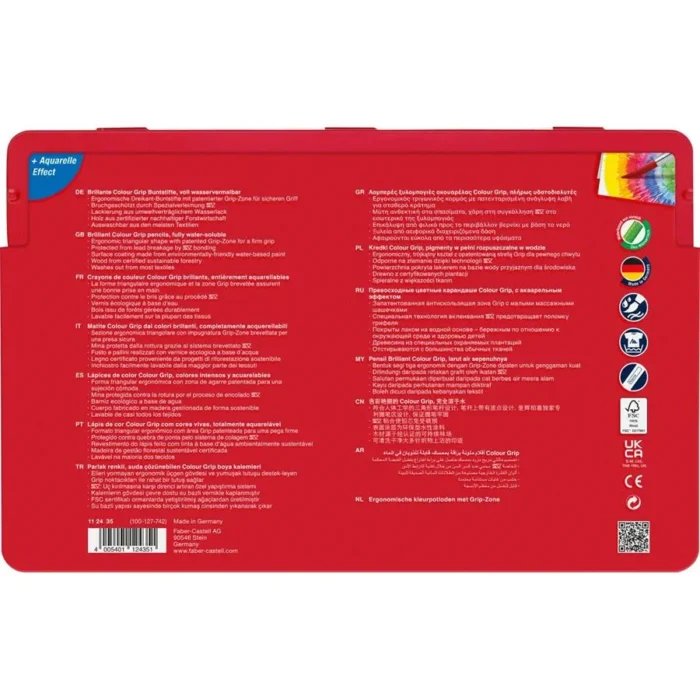 112435 КОЛЬОРОВІ ОЛІВЦІ 36 КОЛ.GRIP2001 АКВАРЕЛЬНІ ТРИГРАННІ - Зображення 5