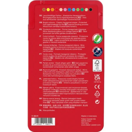 115801 КОЛЬОРОВІ ОЛІВЦІ 12КОЛ. *ЗАМОК* МЕТАЛЕВА КОРОБКА - Зображення 2