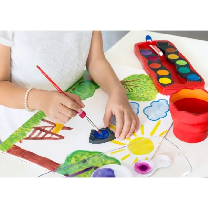 125030 ФАРБИ 12 КОЛ. СУХІ АКВАРЕЛЬНІ CONNECTOR ЧЕРВОНИЙ КОРПУС - Зображення 7