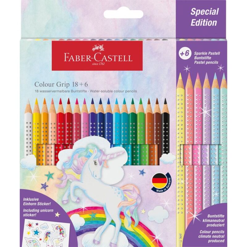 201543 КОЛЬОРОВІ ОЛІВЦІ 18КОЛ.+6КОЛ. PASTEL *UNICORN* КАРТОН.УПАК.