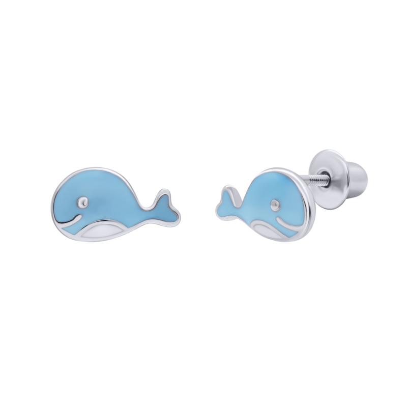 Сережки Кит блакитний
