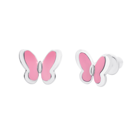 Сережки Метелики рожеві