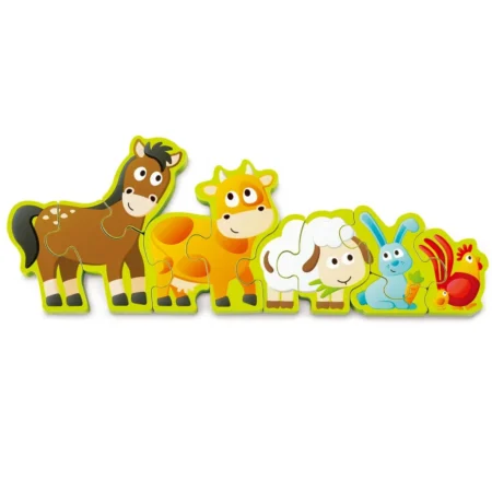 Дерев'яний пазл з цифрами Hape Звірята на фермі 10 ел. (E1628) - Зображення 2
