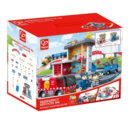 Дерев'яна залізниця Hape Штаб аварійної служби 55 ел. (E3736)