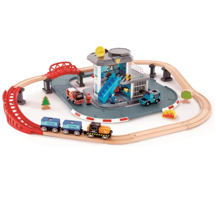 Дерев'яна залізниця Hape Штаб аварійної служби 55 ел. (E3736) - Зображення 3
