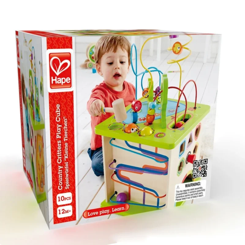 Бізікуб дерев'яний Hape Сільські звірята (E1810)