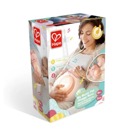 М'яка музична іграшка Hape Зайчик рожевий (E0114)